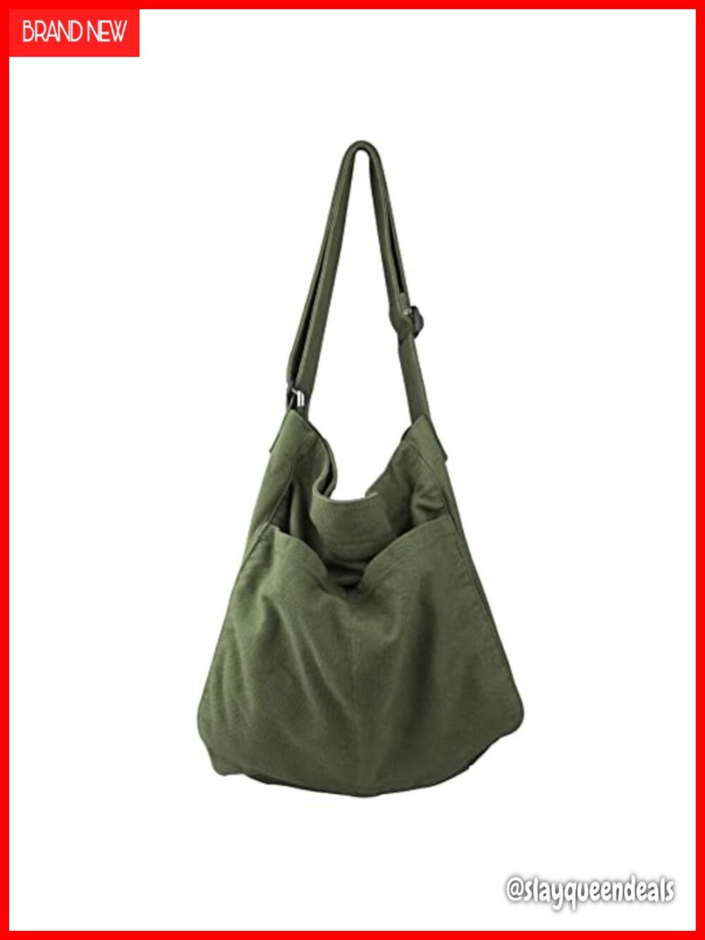 Canvas Hobo Crossbody Shoulder Tote Bag Multi-Pocket Casual Purse Messenger